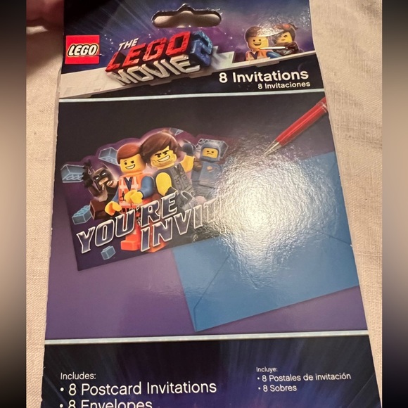 The Lego Movie 8 Invitations & Sticker Sheets - Picture 2 of 6